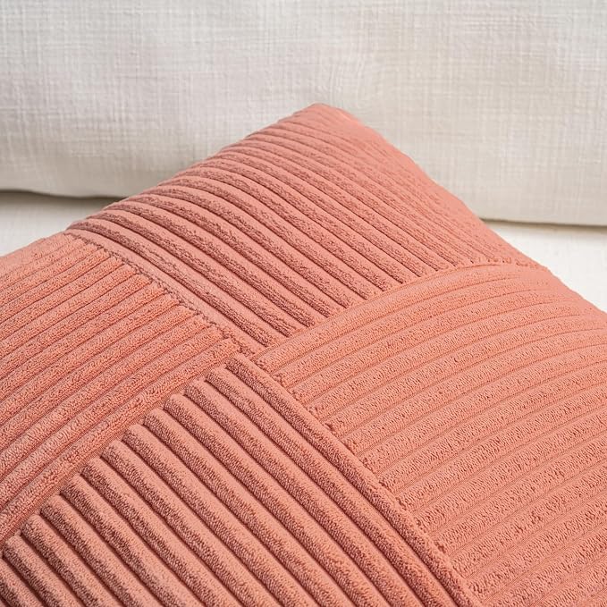 Fancy Homi 2 Packs Coral Lumbar Decorative Throw Pillow Covers 20x28 Inch - Image 3