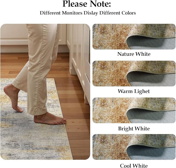 3x5 Washable Entryway Area Rug: Modern Abstract Small Runner Rug Indoor Soft - Image 6
