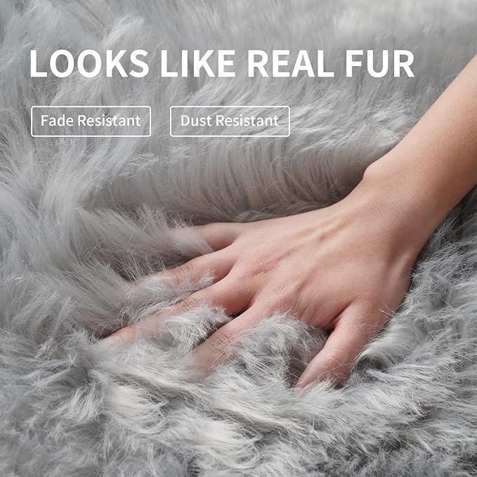 Faux Fur Rug, Indoor Shaggy Plush Floor Carpets Luxury Home Decor - Image 4