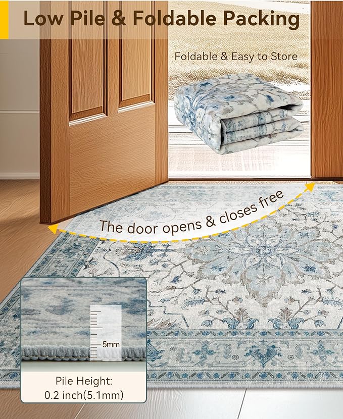 Area Rugs 2'6''x10' Runner Rug Non Slip Washable - Image 4
