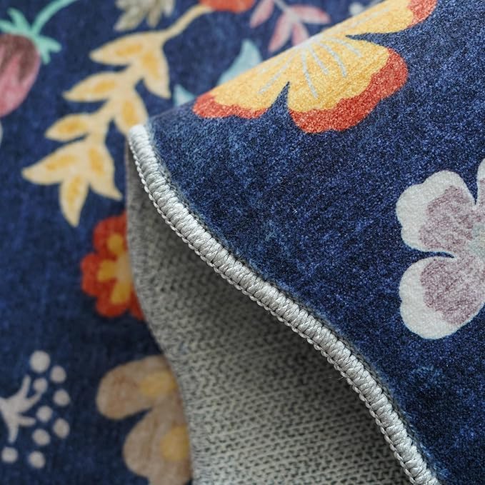 3x10 Long Hallway Runner Rug: Washable Wide 10ft Floral Low-Pile Carpet - Image 6