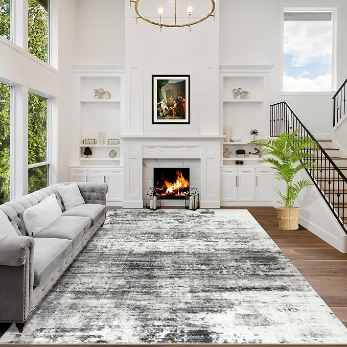 5x7 Area Rugs Washable Rug: Modern Abstract Living Room Rug Soft Anti-Skid Thin by GENTDRIZZ