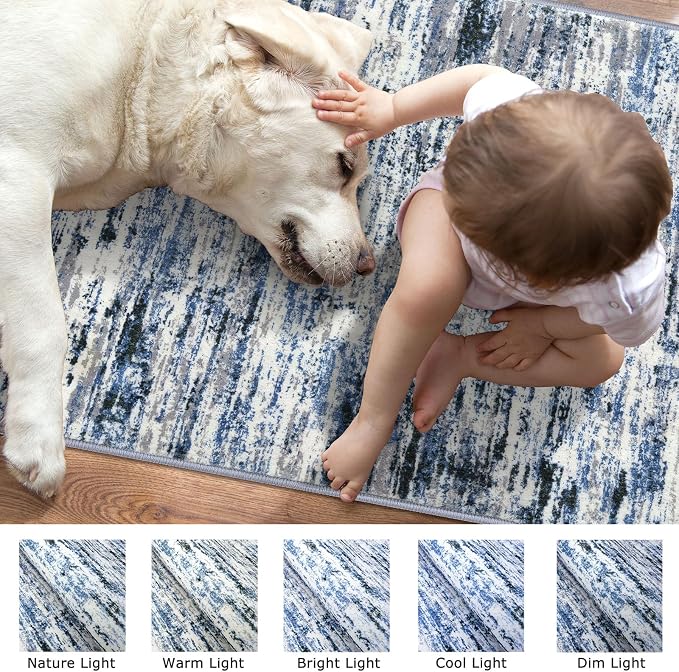 Lansny Modern Abstract Hallway Runner Rug - Image 3