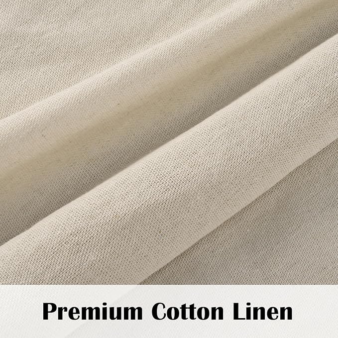 FRAMICS Farmhouse Valance Curtains, Boho Cotton Linen Kitchen Valance, Rustic - Image 7