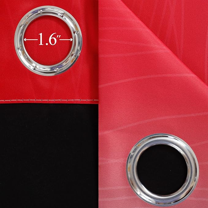 Estelar Textiler Red and Black Ombre Blackout Curtains 102 Inches Long 2 Panels - Image 7