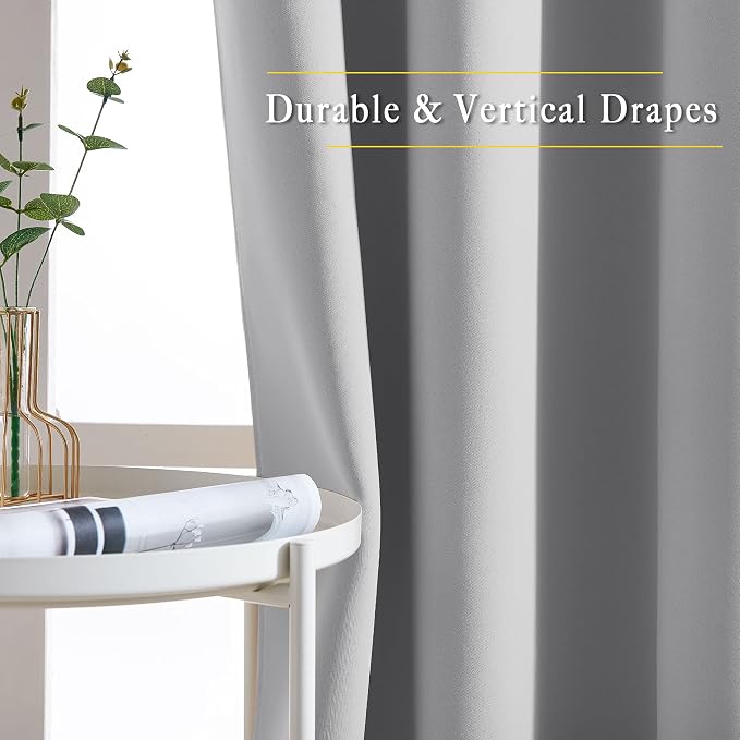 NICETOWN Room Darkening Silver Grey Curtains - Image 5