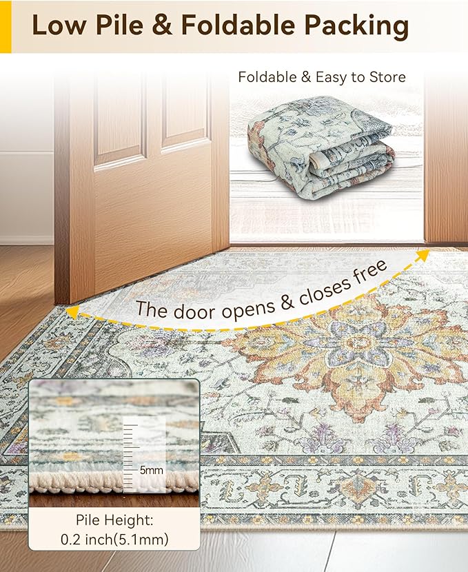 Area Rugs 3'x10' Runner Rug Non Slip Washable - Image 7