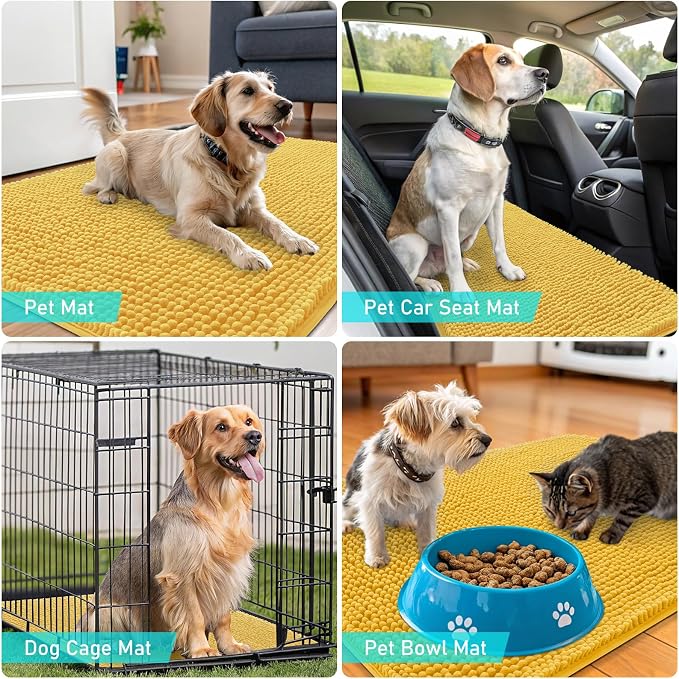 OLANLY Dog Door Mat for Muddy Paws 54x24, Absorbs Moisture and Dirt, Absorbent - Image 7