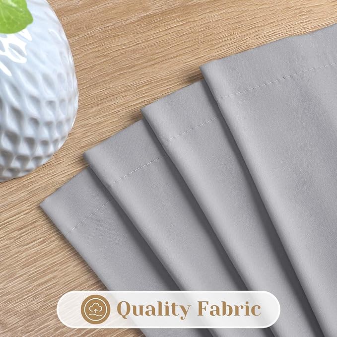 HOMEIDEAS Non-See-Through Light Grey Privacy Sheer Curtains, 52 X 45 Inches - Image 4