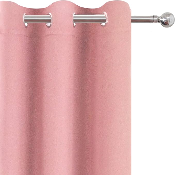 LEMOMO Blackout Curtains 42 x 95 inch/Pink Curtains Set of 2 Panels/Thermal - Image 7