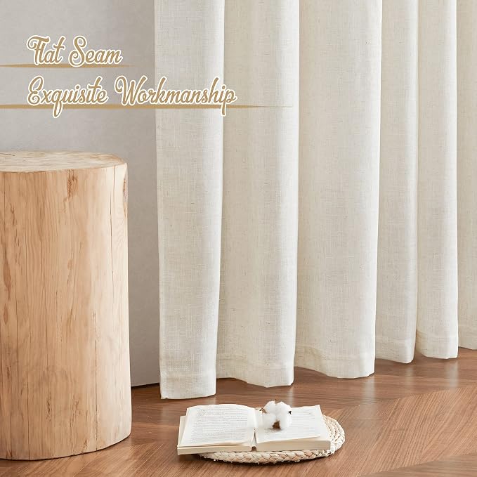 NICETOWN Linen Blend Doorway Curtains 80 inches Long, Rod Pocket & Back Tab - Image 7