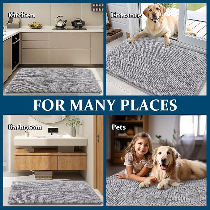 OLANLY Dog Door Mat for Muddy Paws 36x24, Absorbs Moisture and Dirt, Absorbent - Image 8