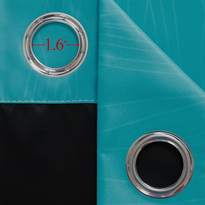 Estelar Textiler Teal and Purple Blackout Curtains - Image 7