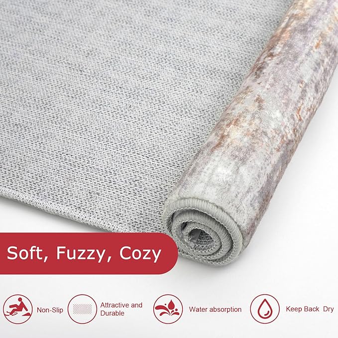 KOZYFLY Modern Abstract 4x6 Rug Washable Large Rugs - Image 6