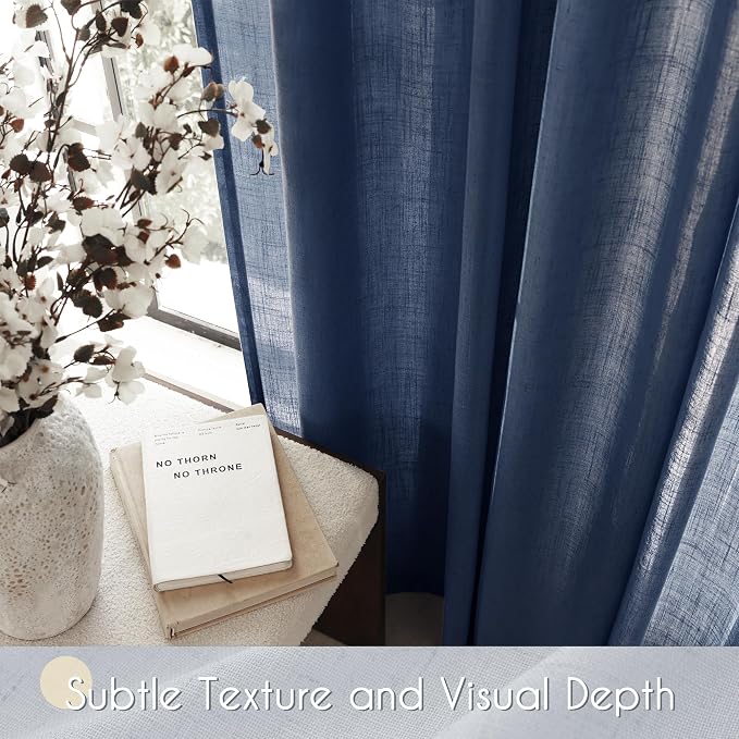 Navy Blue Curtains 80 inch Length - Image 5