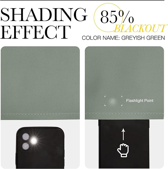 NICETOWN Greyish Green Nursery Essential Thermal Insulated Solid Grommet Top - Image 5