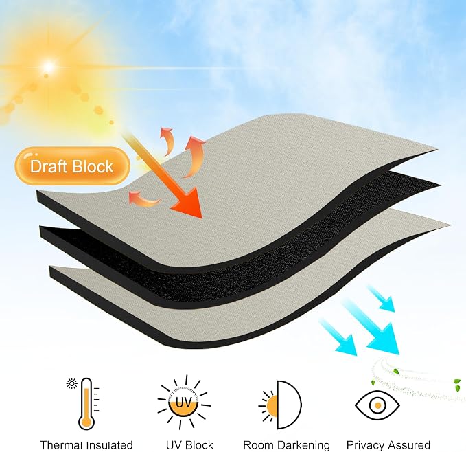 RYB HOME Short Curtains for Bedroom, Room Darkening Insulated Summer Heat Light - Image 4