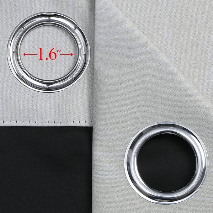 Estelar Textiler Beige and Greyish White Ombre Blackout Curtains 45 Inch Length - Image 7