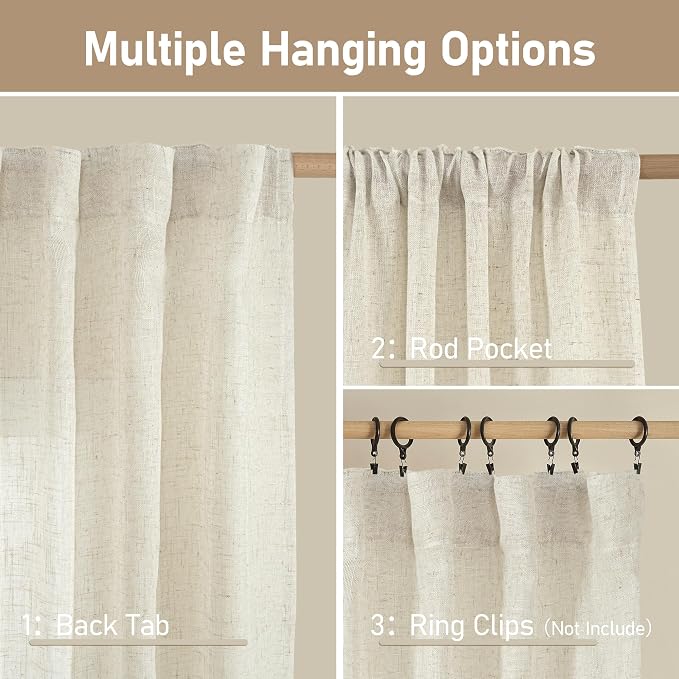 LAMIT Extra Wide Linen Curtains - Image 3