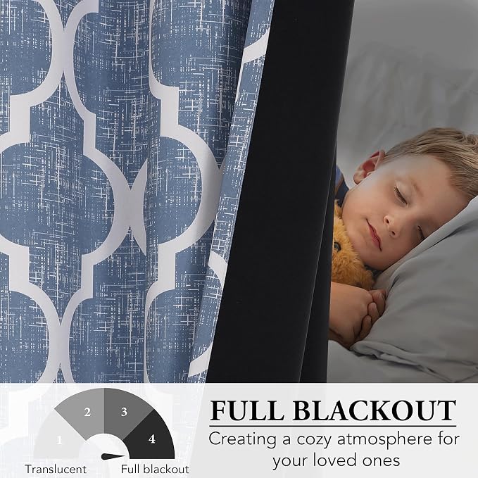 Beauoop 100% Blackout Curtains 84 Inches Long 2 Panels - Image 5