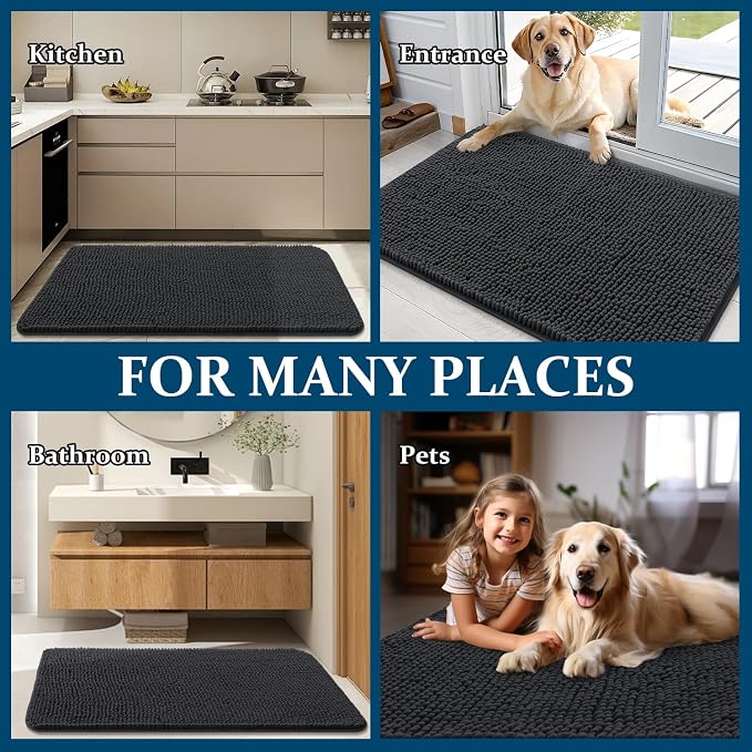 OLANLY Dog Door Mat for Muddy Paws 70x35, Absorbs Moisture and Dirt, Absorbent - Image 8