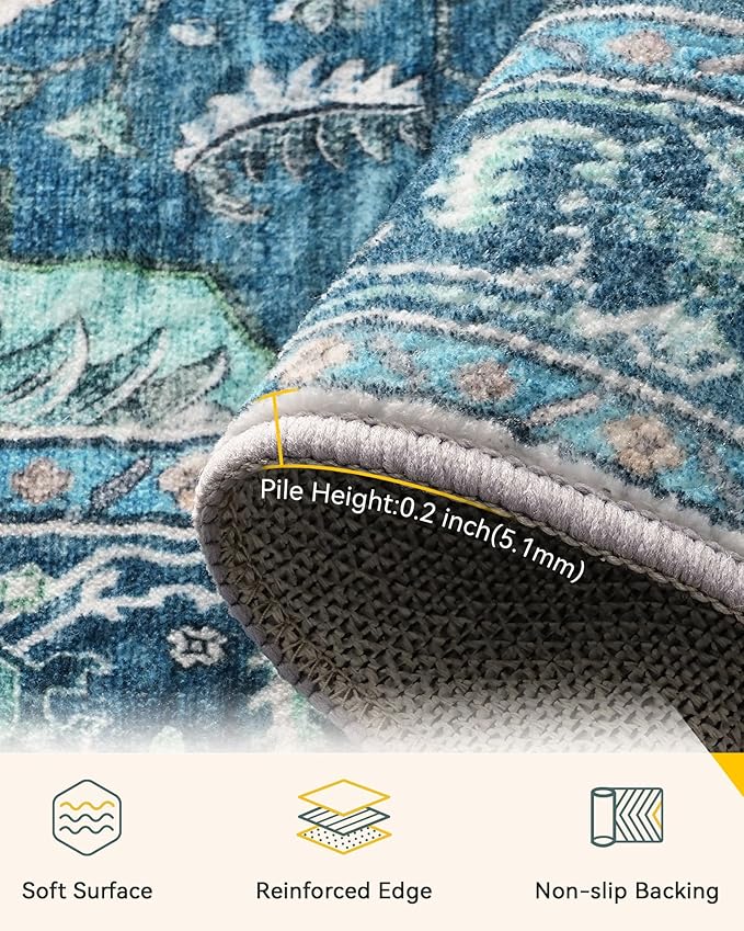 Area Rugs 2'x7' Runner Rug Non Slip Washable - Image 3