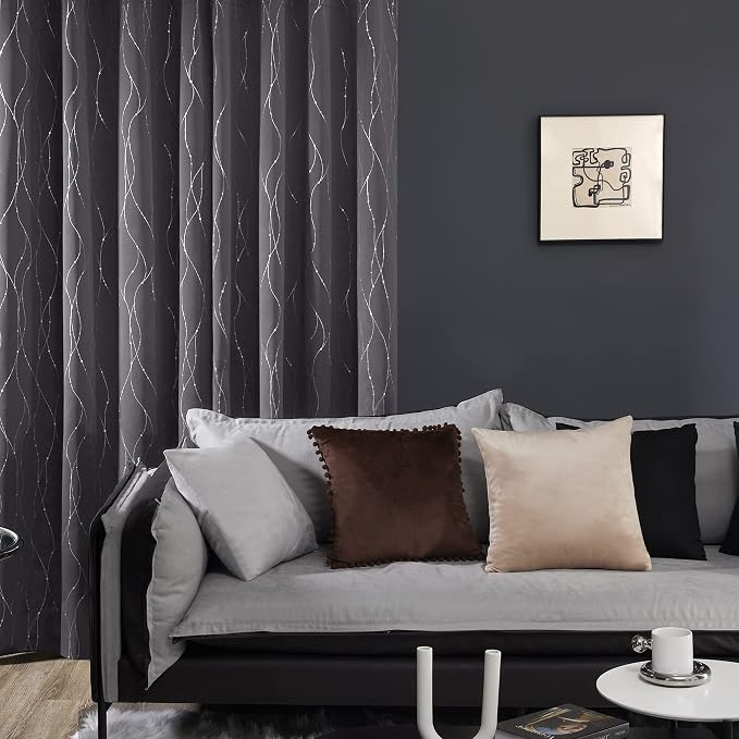 Deconovo Grey Blackout Curtains - Image 4