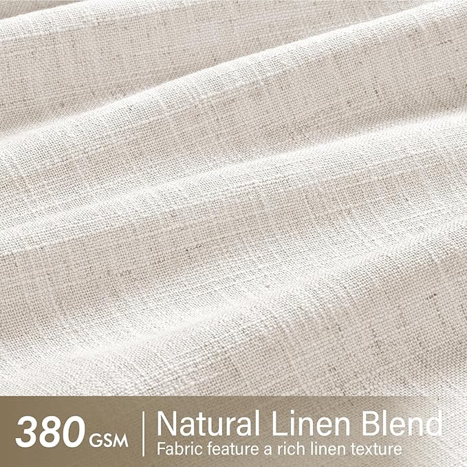 MIULEE Pinch Pleated Thick Linen Curtains 120 Inches Long 2 Panels - Image 4