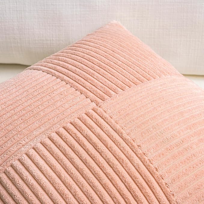 Fancy Homi 2 Packs Peach Long Lumbar Decorative Throw Pillow Covers 12x24 Inch - Image 3