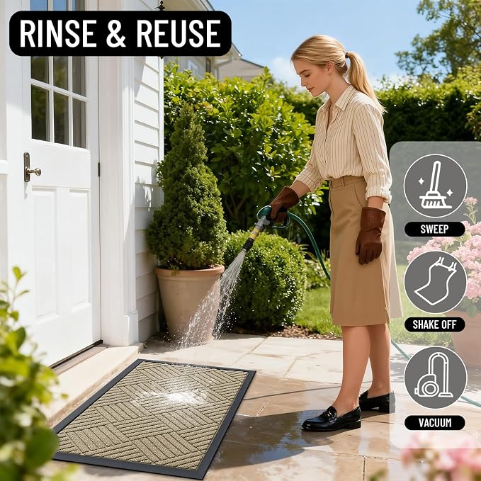 OLANLY Front Door Mat Outside Entrance 71x47, Heavy Duty Sturdy Natural Rubber - Image 7