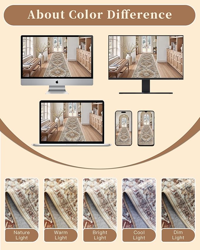 Madane Hallway Runner Rug 4x8 Wide: Washable Thin Runners - Image 9