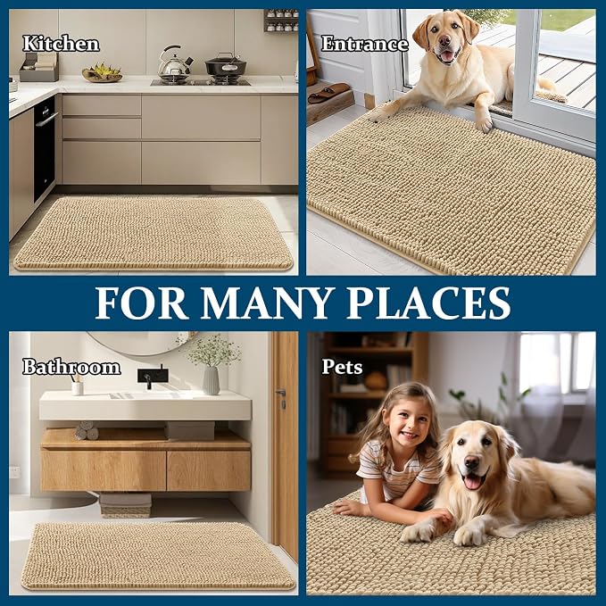 OLANLY Dog Door Mat for Muddy Paws 32x20, Absorbs Moisture and Dirt, Absorbent - Image 8