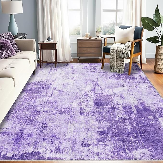 Washable Area Rugs 5'x8' Non-Slip Modern Abstract Soft by RELEANY