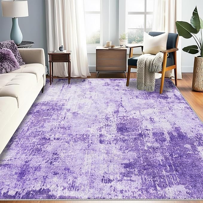 Washable Area Rugs 6'x9' Non-Slip Modern Abstract Soft by RELEANY