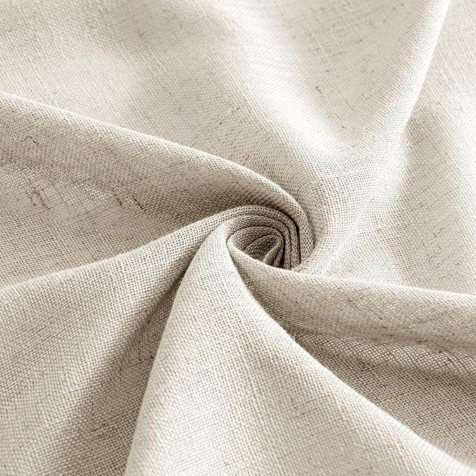 MIULEE Cream Linen Curtains 90 Inch Long 2 Panels - Image 8
