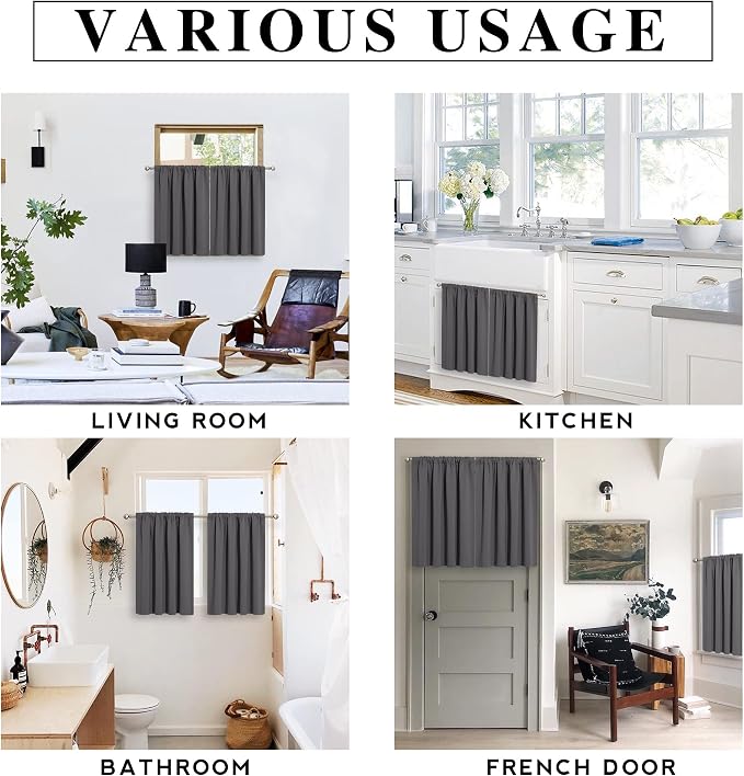 RYB HOME Short Blackout Curtains - Image 7