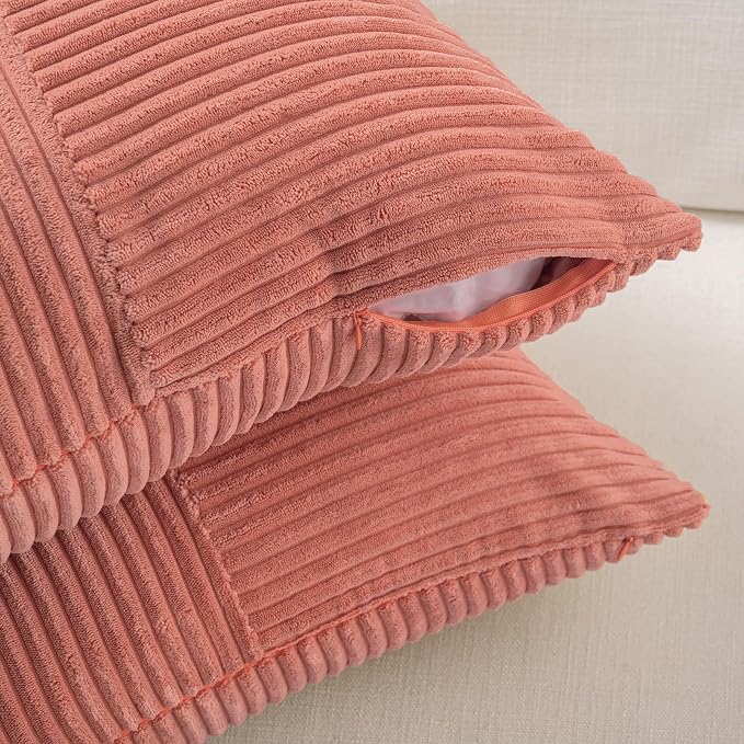 Fancy Homi 2 Packs Coral Lumbar Decorative Throw Pillow Covers 16x28 Inch - Image 4