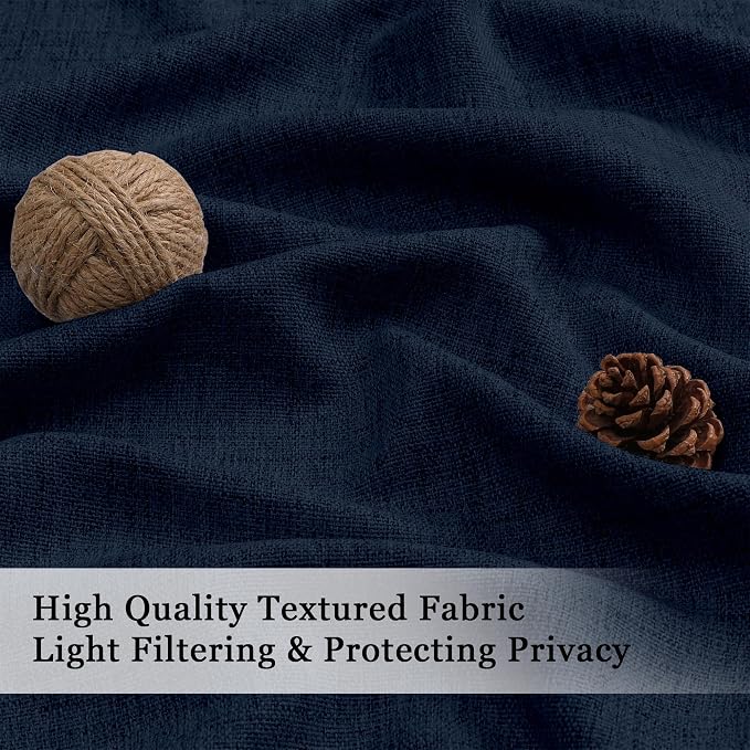 OWENIE Navy Blue Valances for Windows 1 Pcs 22 Inch Length, Light Filtering - Image 2