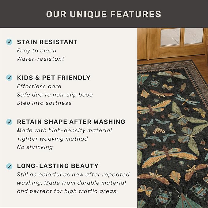 Small Black Entryway Rug - Image 7