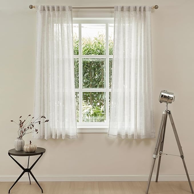 MYSKY HOME Sheer Curtains 63 Inch Length - Image 2