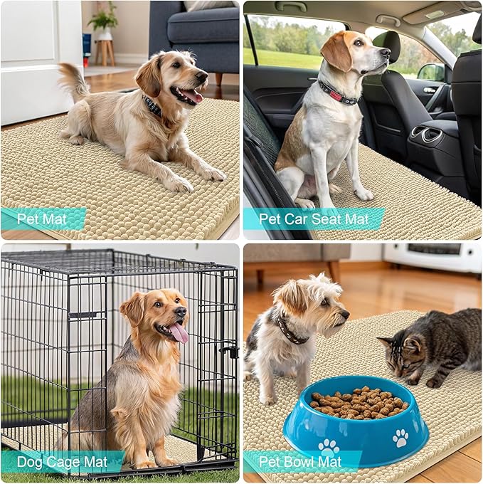 OLANLY Dog Door Mat for Muddy Paws 30x20, Absorbs Moisture and Dirt, Absorbent - Image 7