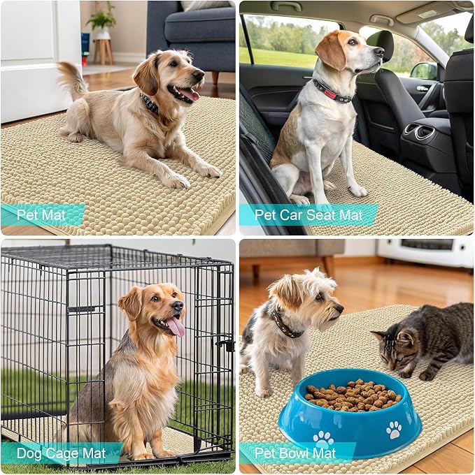 OLANLY Dog Door Mat for Muddy Paws 47x20, Absorbs Moisture and Dirt, Absorbent - Image 7