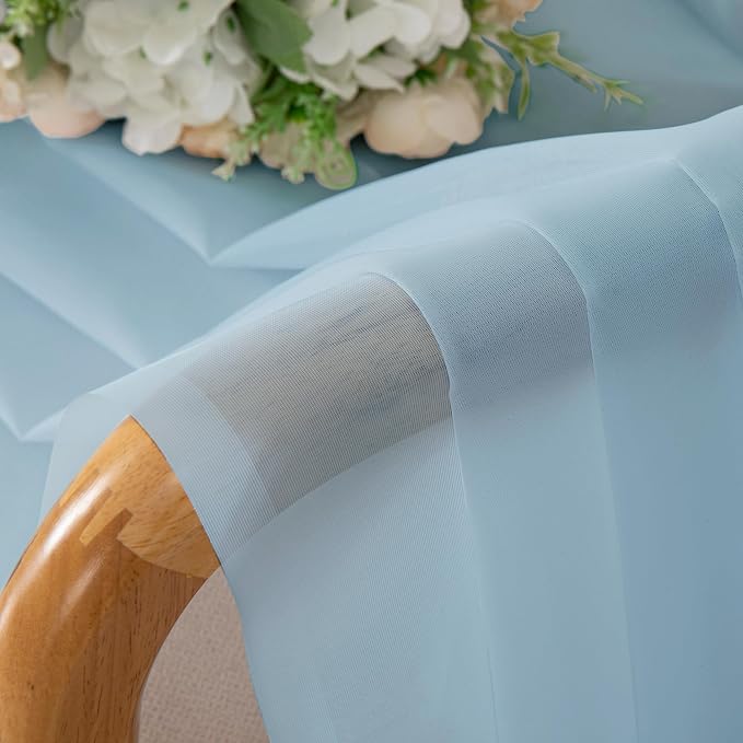 OWENIE Sheer Curtains 63 inch Length 2 Panels Set, Light Weight Soft Solid - Image 4