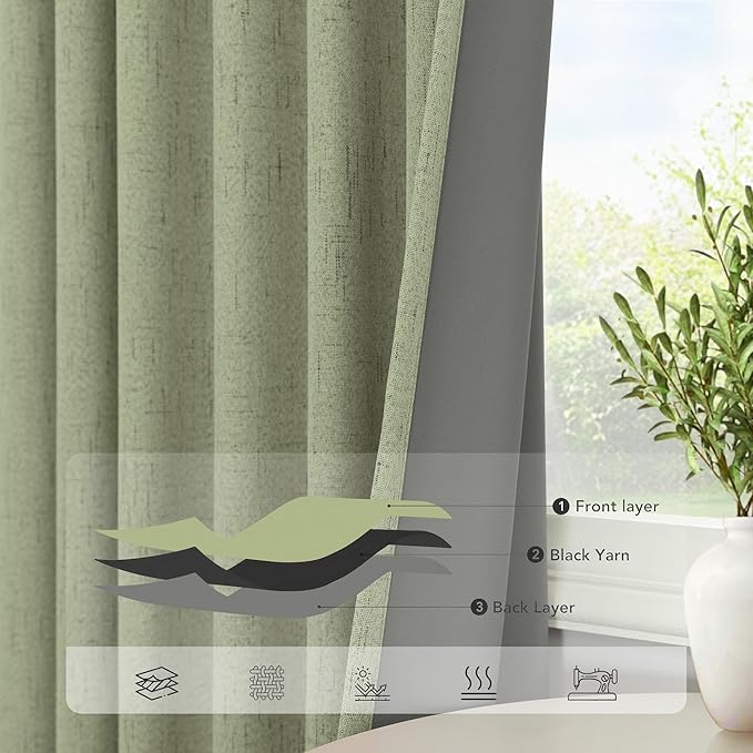 Sage Green Boho Blackout Curtains - Image 5