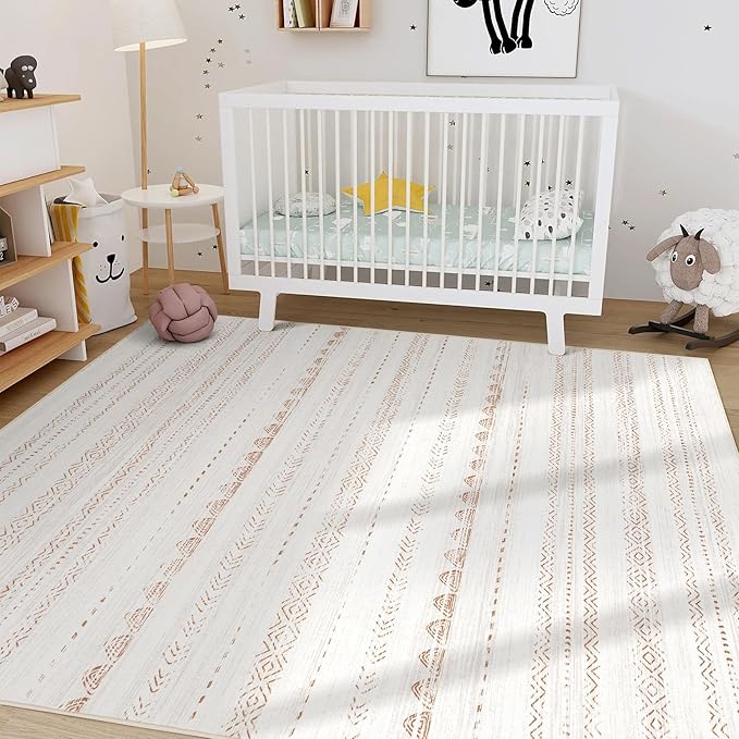 Nakagishi 10x12 Area Rug Living Room: Washable Boho Large Neutral Modern Soft - Image 8