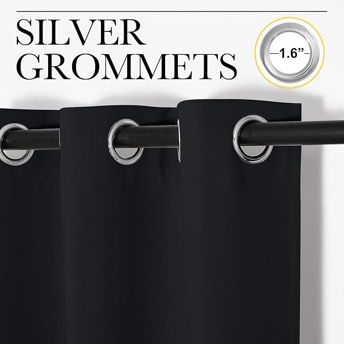 NICETOWN Bedroom Blackout Curtains Panels, 1 Pair, 52 inches by 92 Inch - Image 2
