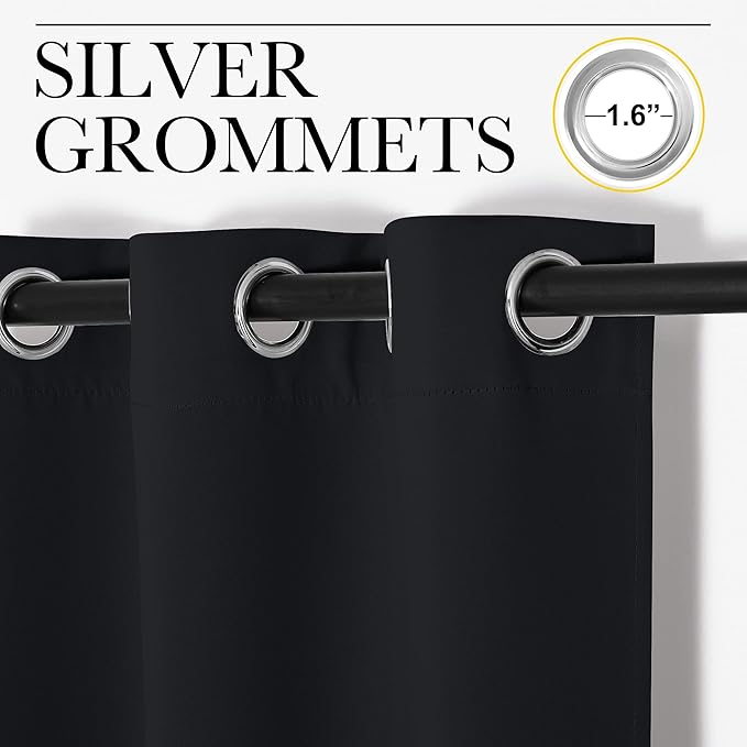 NICETOWN Bathroom Blackout Thermal Curtains and Drapes, 2 Panels, 42 inches - Image 3