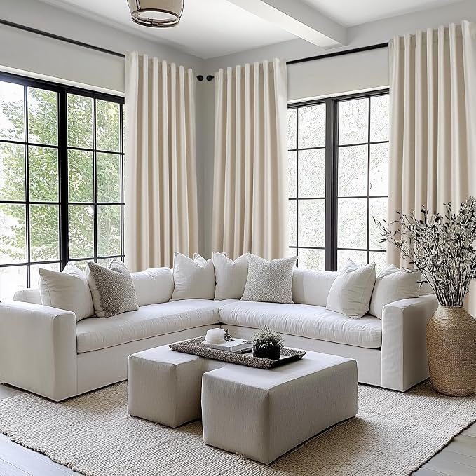 Topfinel Beige 90 Inch Thermal Blackout Curtains - Image 2
