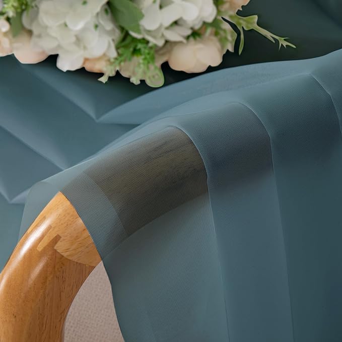 OWENIE Sheer Curtains, 63 inch Length Set of 2, Rod Pocket Light Weight Voile - Image 5