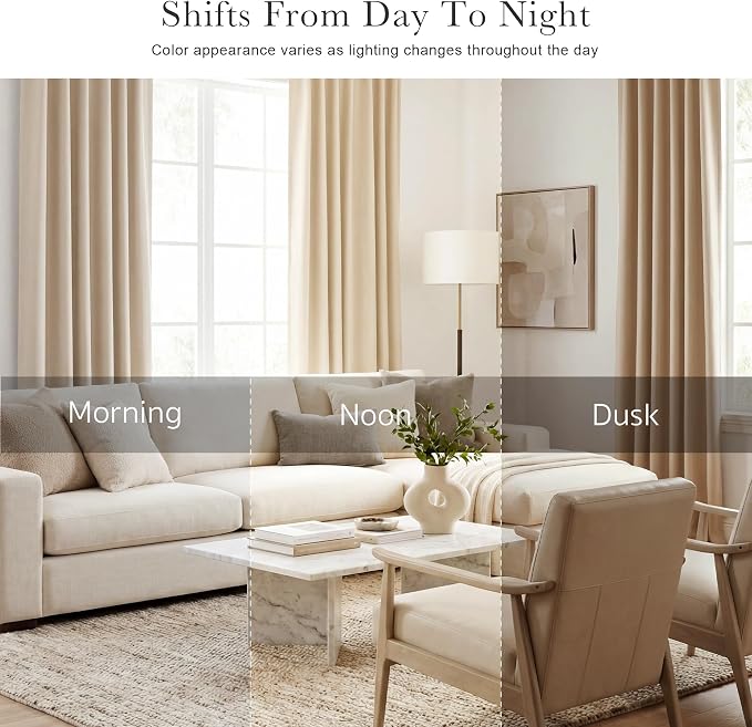 PONY DANCE Short Beige Blackout Curtains - Image 7